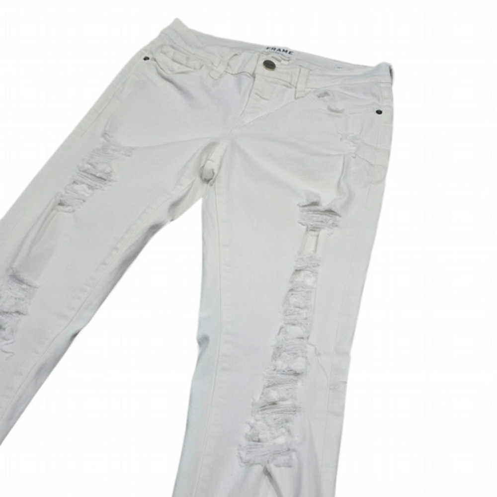Frame Le Skinny de Jeanne White Denim Jeans Size 26